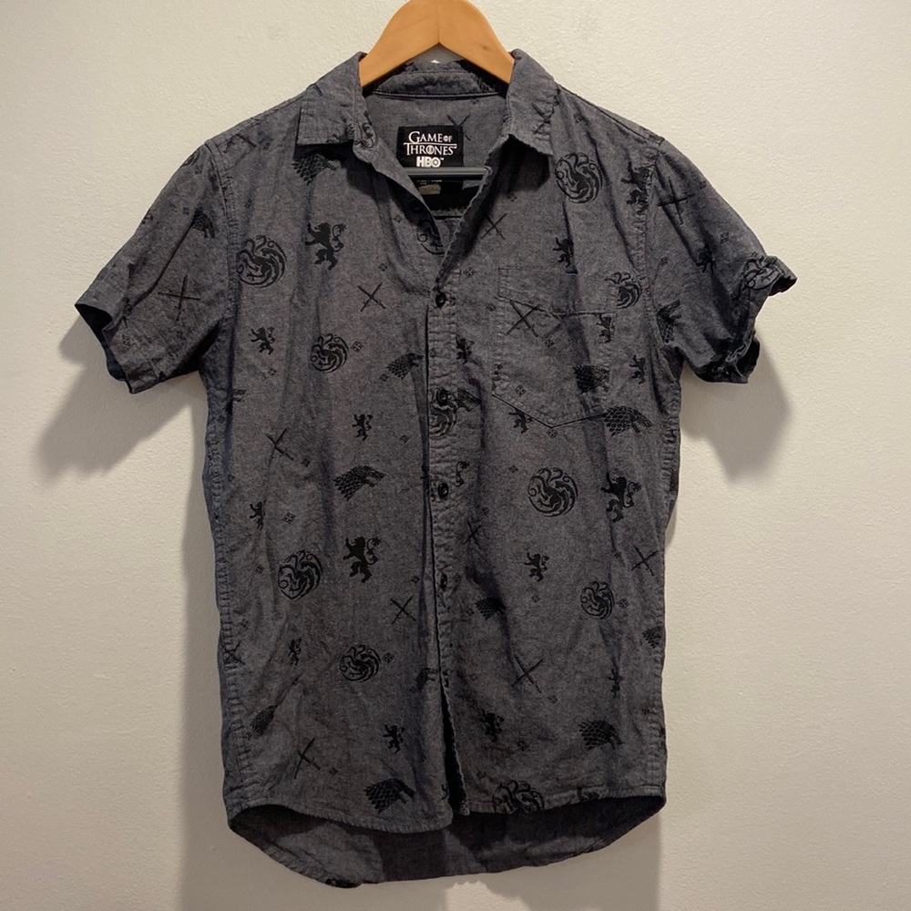 Game of Thrones HBO Button Down Shirt Men’s Size S